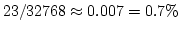 $23/32768\approx0.007=0.7\%$