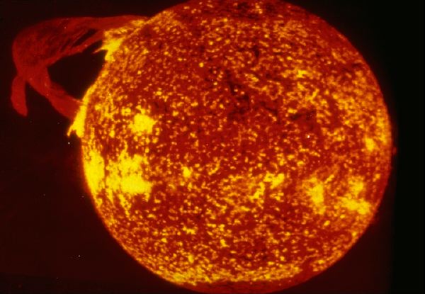 sun with large prominence