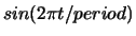 $sin(2\pi t/period)$